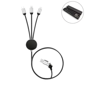 3-in-1 Multi Charging long cable 105cm with Light Up logo design